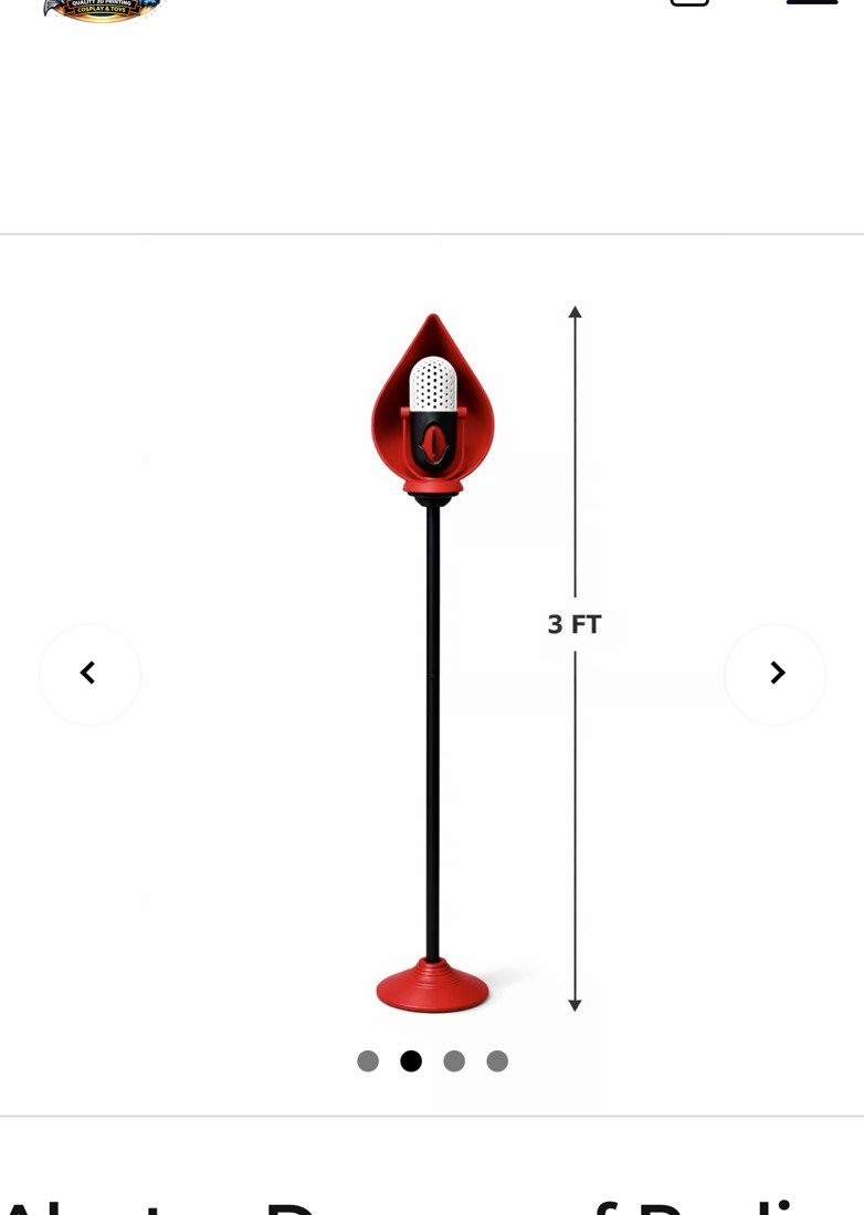 Red radio staff microphone cosplay prop