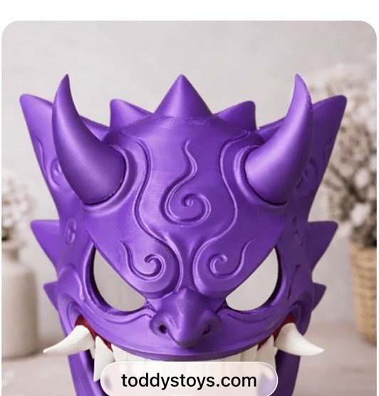 Purple 3D printed Oni mask