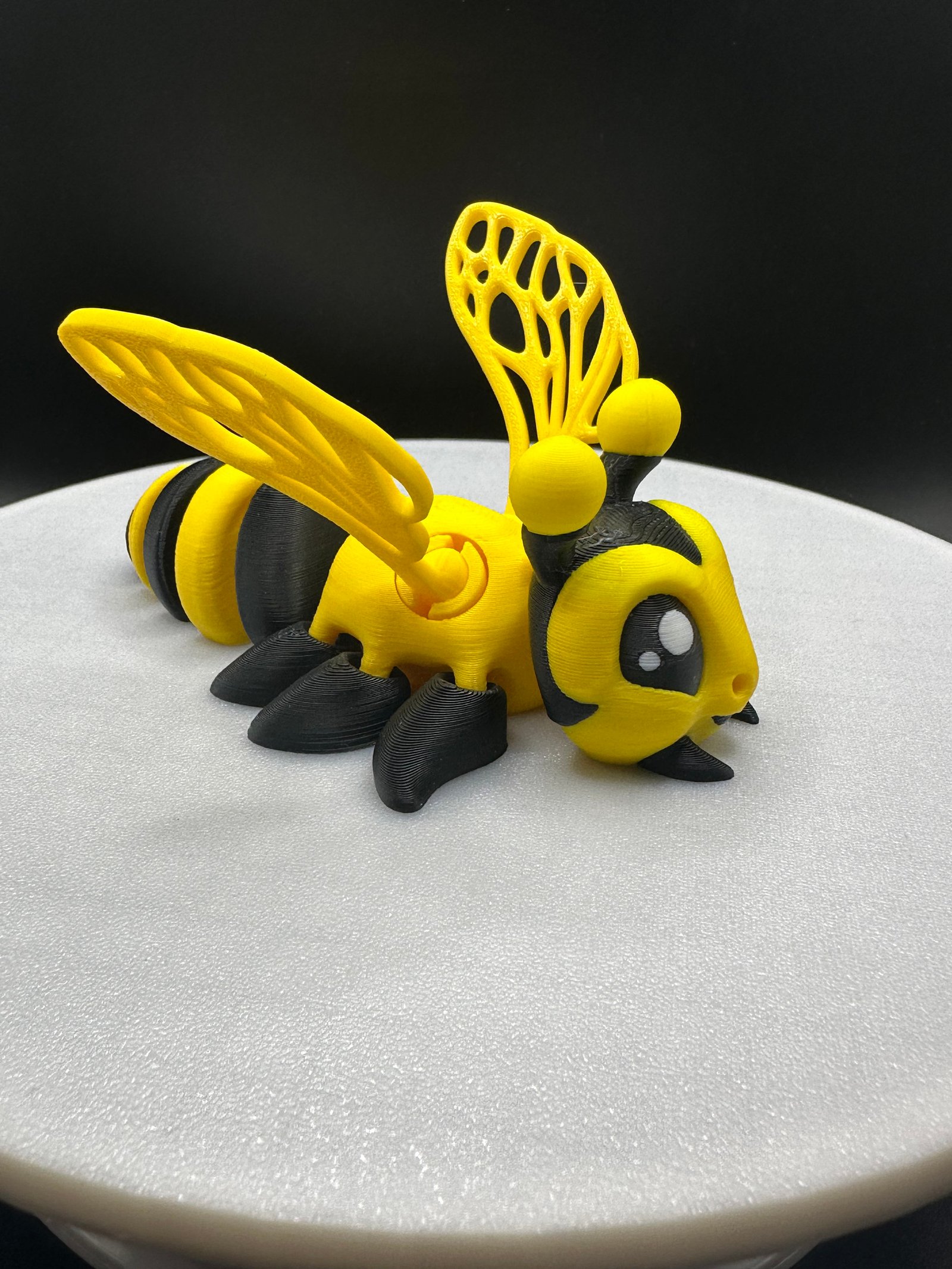 Articulated Honeybee 3D Printed Sculpture, Colorful Bee Decor