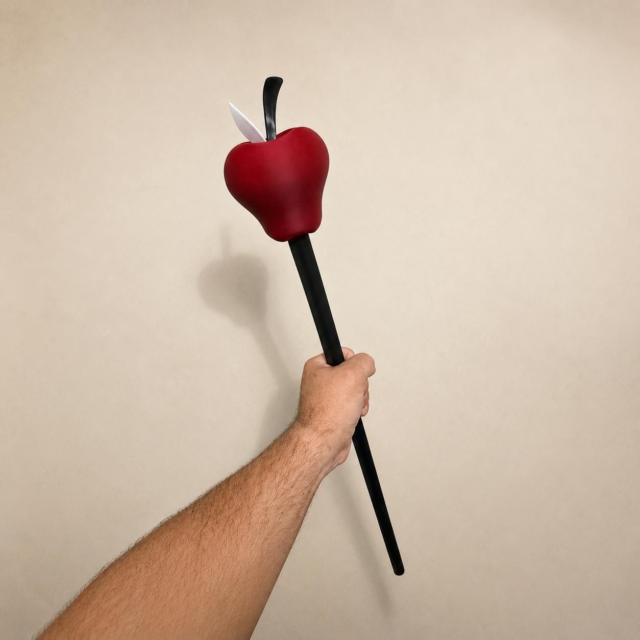 Lucifer Morningstar Apple Staff Prop – Cosplay Staff Replica- 3D Printed Apple Cane – Hazbin Inspired Costume Accessory–Convention & Display